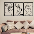 SET 3x decorațiune de perete 109x50 cm metal dragoste