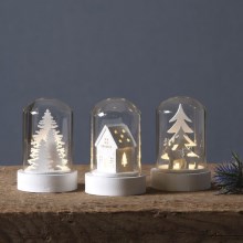 SET 3x decorațiune LED de Crăciun 1xLED/0,06W/1xCR2032 albă Eglo