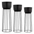 SET 3x ghiveci de flori metalic Eglo negru