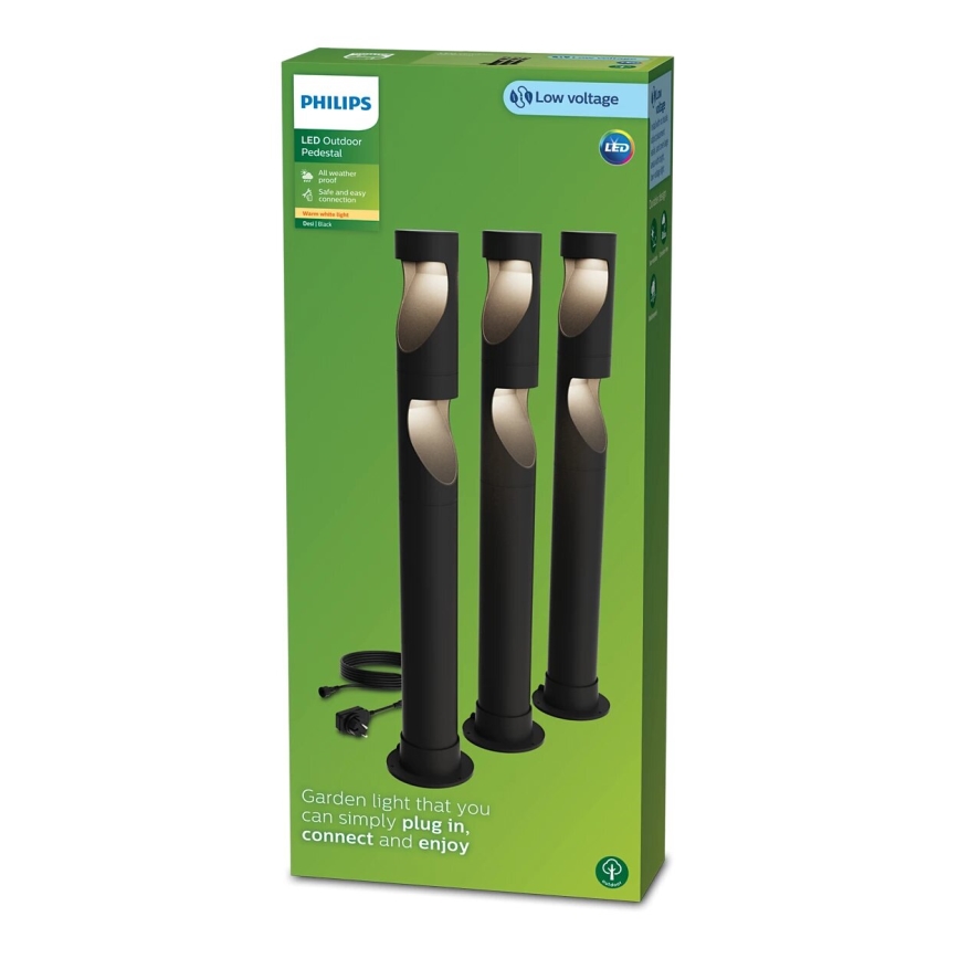 SET 3x lampă LED de exterior Philips GARDENLINK DESI LED/1,5W/230V 2700K IP44