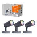 SET 3x lampă LED RGBW de exterior SMART + SPOT 3xLED/4,5W/230V IP65 Wi-Fi Ledvance