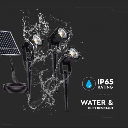 SET 3x Lampă solară LED pentru exterior 3xLED/1,2W/3,7V IP65 3000K 4000 mAh