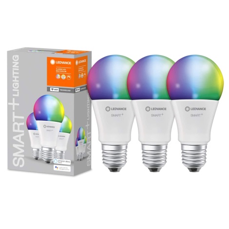 SET 3x LED RGB Dimming bulb SMART + E27/9,5W/230V 2700K-6500K Wi-Fi - Ledvance