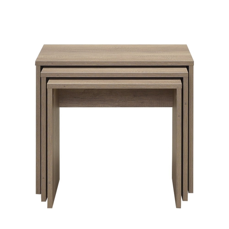 SET 3x măsuță de cafea maro