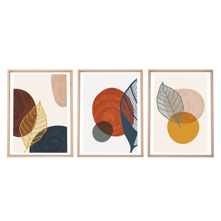 SET 3x pictură în ramă foto 50x70 cm colorat