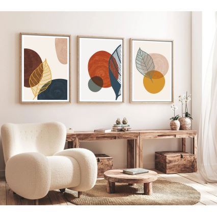 SET 3x pictură în ramă foto 50x70 cm colorat