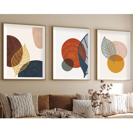 SET 3x pictură în ramă foto 50x70 cm colorat