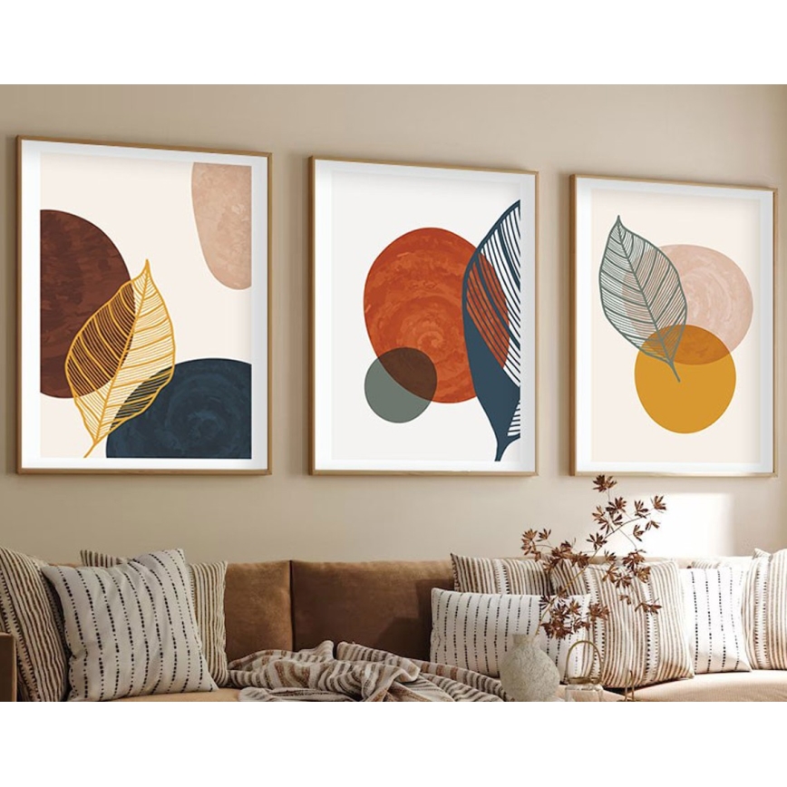 SET 3x pictură în ramă foto 50x70 cm colorat