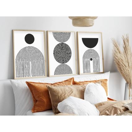SET 3x pictură în ramă foto 50x70 cm negru/alb
