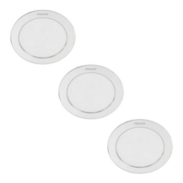 SET 3x plafonieră LED încastrată 1xLED/3,5W/230V 2700K Philips