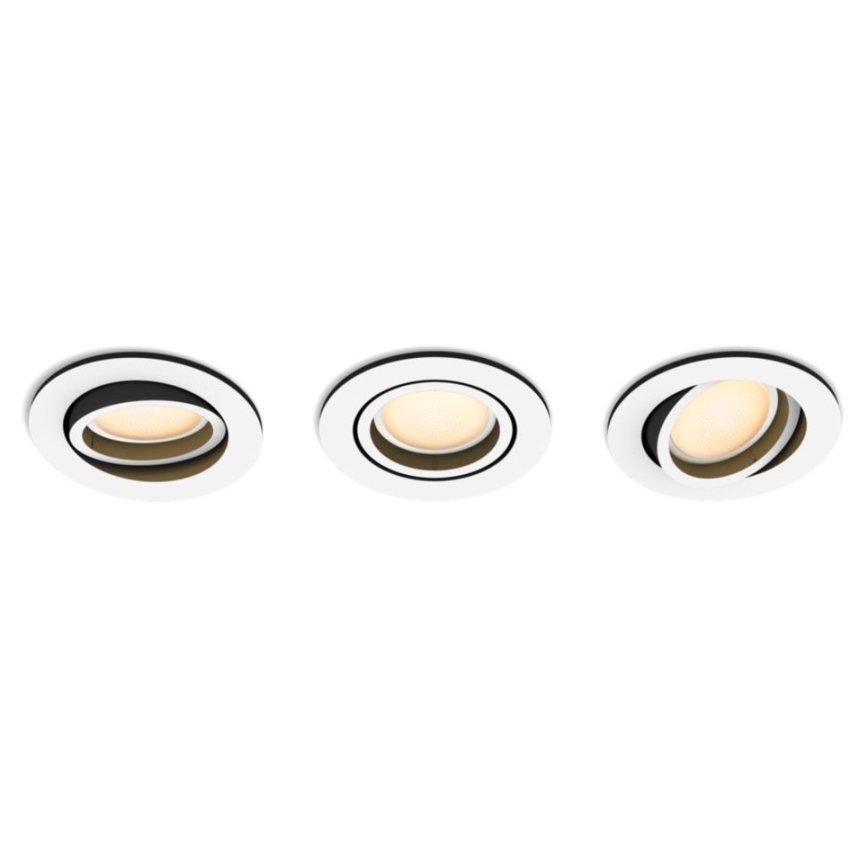 SET 3x plafonieră LED încastrată dimabilă Hue MILLISKIN 1xGU10/5,7W/230V 2000-6500K Philips