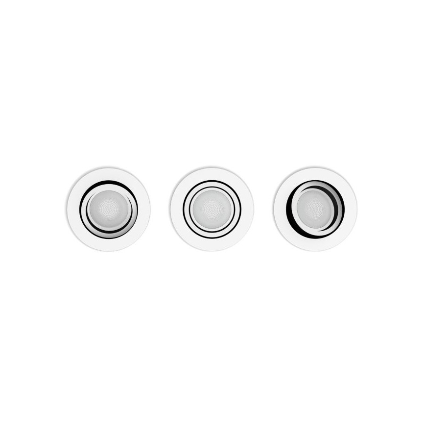 SET 3x plafonieră LED încastrată dimabilă Hue MILLISKIN 1xGU10/5,7W/230V 2000-6500K Philips