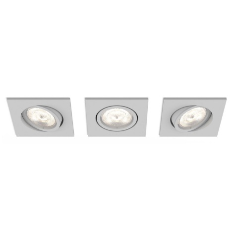 SET 3x Plafonieră LED încastrată dimabilă Philips 50123/87/P0 CASEMENT LED/4,5W/230V