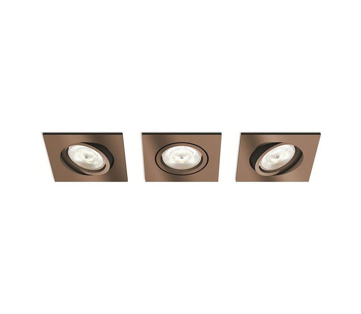 SET 3x plafonieră LED încastrată dimabilă SHELLBARK 1xLED/45W/230V Philips
