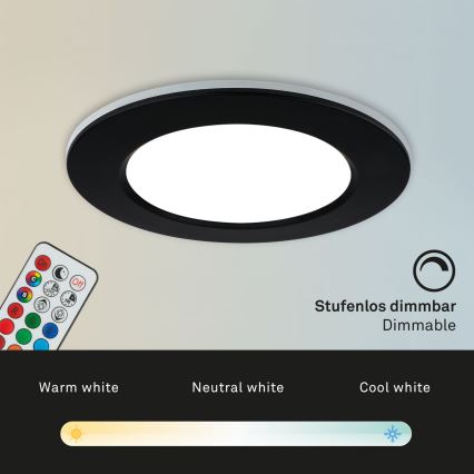 SET 3x plafonieră LED RGBW încastrată dimabilă pentru baie LED/4,8W/230V 3000-6500K IP65 Briloner + telecomandă