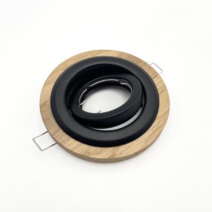 Set 3x spot încastrat TOBBY 1x GU10/20W/230V, Ø 11,5 cm, stejar/negru