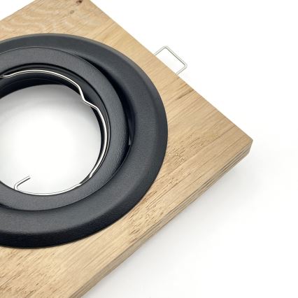 Set 3x spot încastrat TOBBY 1xGU10/20W/230V 11,5x11,5 cm stejar/negru