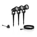 SET 3x spot LED de exterior Philips CAPER LED/1,5W/24/230V IP44