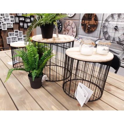 SET 3x Suport pentru flori Ø 19/23/28 cm negru/bej