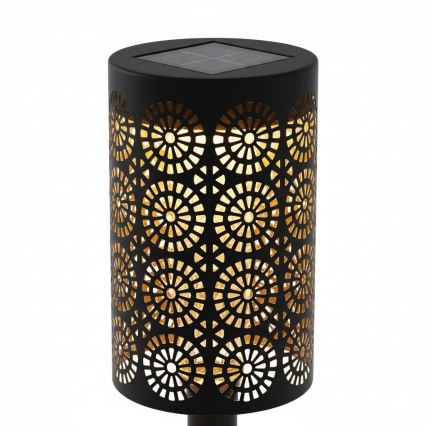 Set 4 buc. lămpi solare LED DECOR, 1,2 V, 150 mAh, 3000 K, 39 cm, IP44, negru
