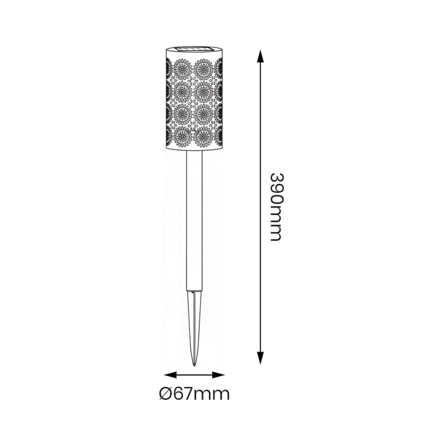 Set 4 buc. lămpi solare LED DECOR, 1,2 V, 150 mAh, 3000 K, 39 cm, IP44, negru
