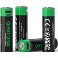SET 4x acumulator PATONA AA/LR06 Li-Pol 2000mAh 1,5V cu încărcare USB-C