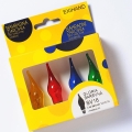 SET 4x bec de rezervă GLORIA E10/14V/0,1A colorat. Fabricat în Europa