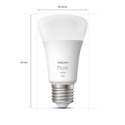 SET 4x bec LED dimabil Philips Hue WHITE A60 E27/9W/230V 2700K