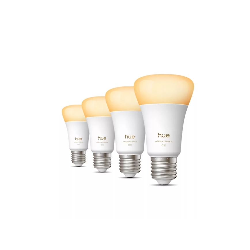 Set de 4 becuri LED dimabile Philips Hue White Ambiance E27/6W/230V 1000-20000K