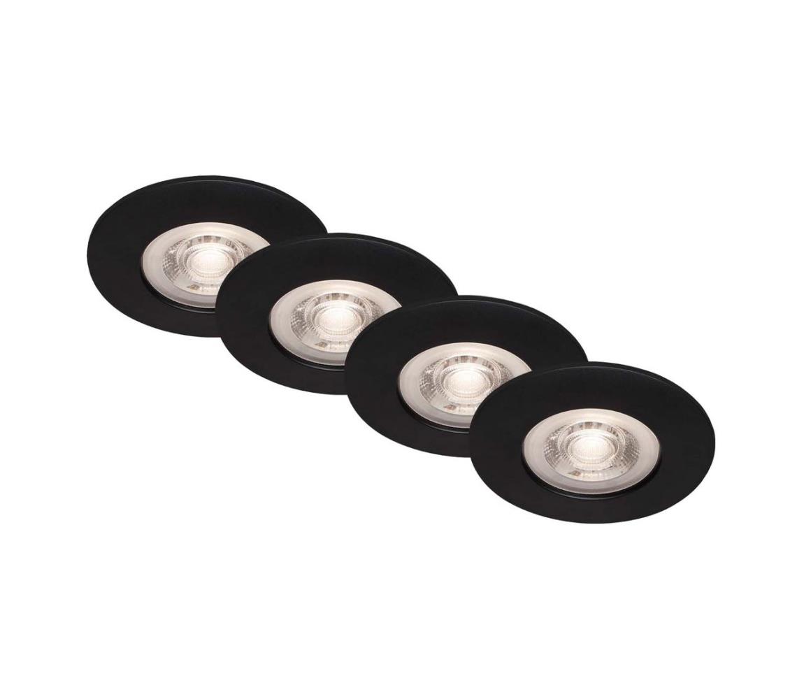 SET 4x corp de iluminat LED încastrat pentru baie LED/49W/230V IP44 negru Brilo