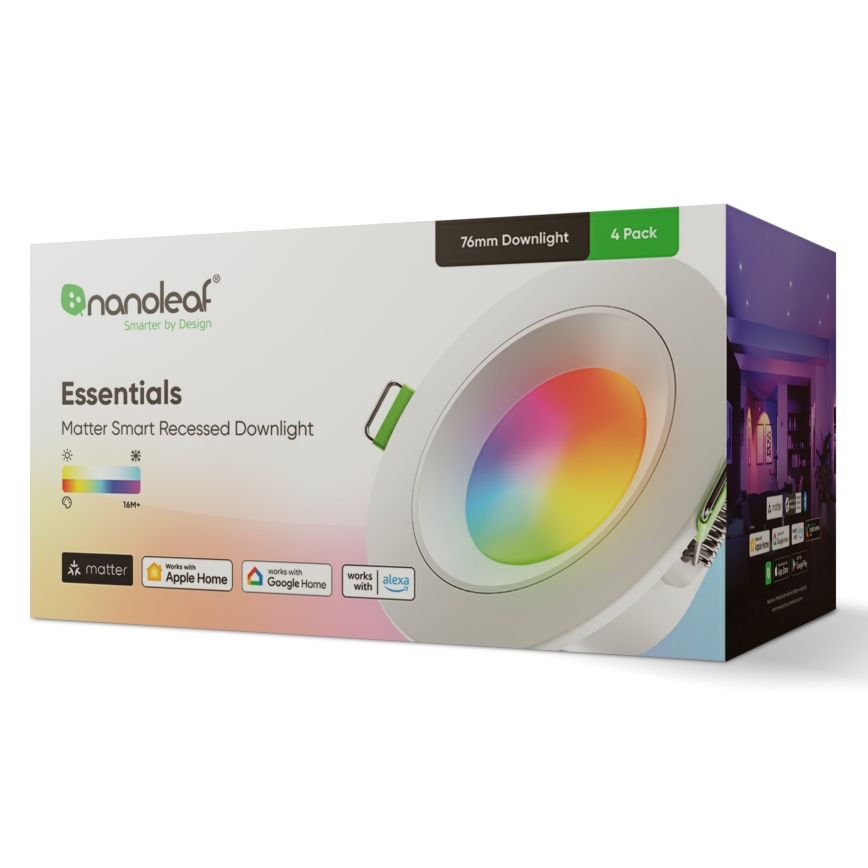 SET 4x corp de iluminat LED RGBW încastrat dimabil ESSENTIALS LED/6W/230V 2700-6500K CRI 90 Nanoleaf Wi-Fi