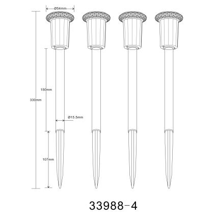 SET 4x corp de iluminat LED solar Globo LED/0,06W/1,2V IP44