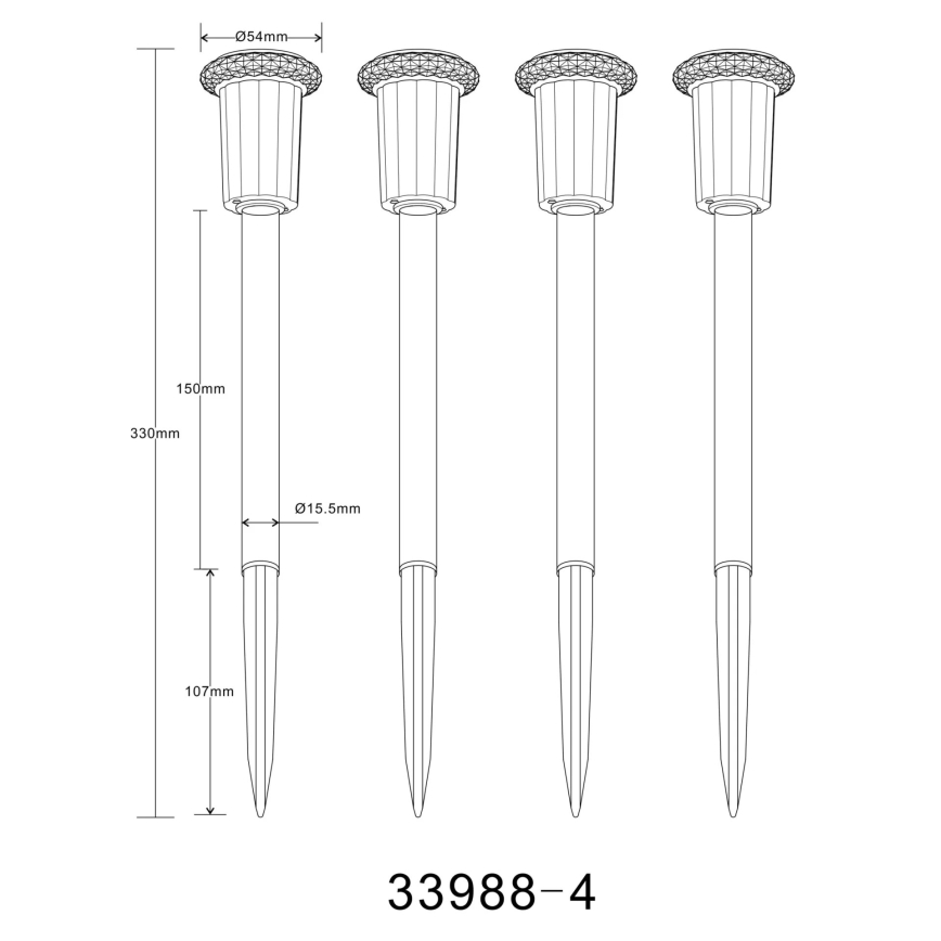SET 4x corp de iluminat LED solar Globo LED/0,06W/1,2V IP44