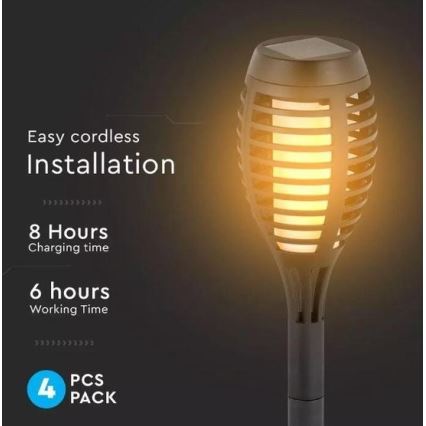 SET 4x Lampă solară LED 4xLED/3,6V 1xAAA IP44 100 mAh