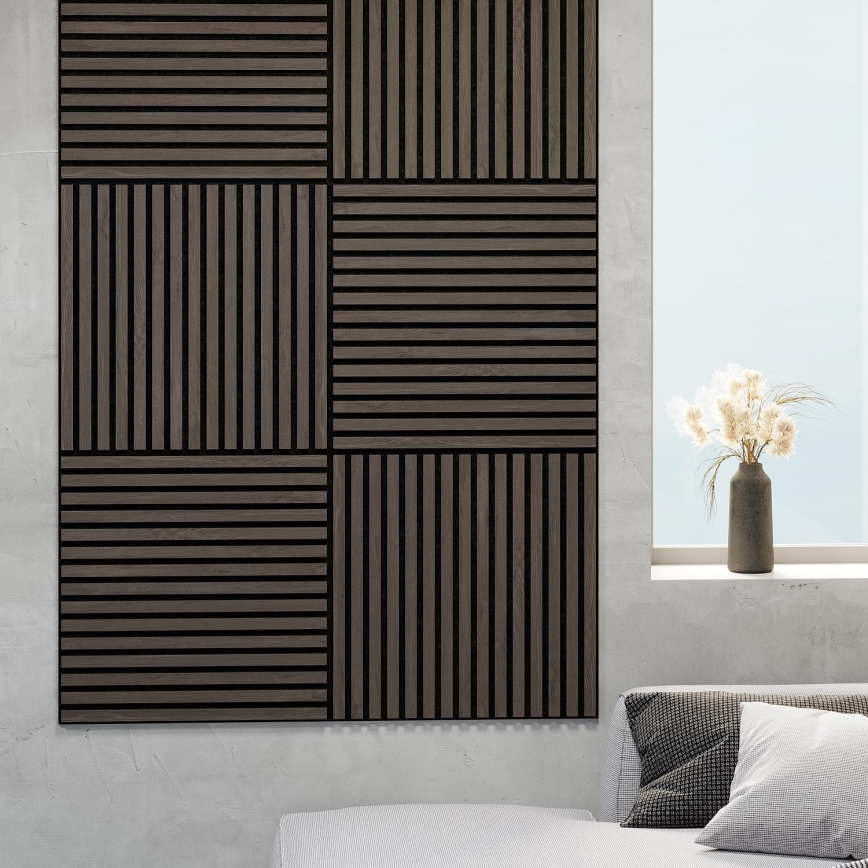 SET 4x panou acustic mural BATH DELUXE 54-060-08-84-12 DANVIKEN 60x60 cm nuc