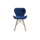 SET 4x scaun de sufragerie TRIGO 74x48 cm albastru închis/fag