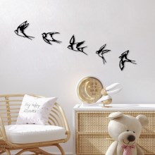 SET 5x decorațiune de perete metal păsări