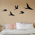 SET 5x decorațiune de perete metal păsări
