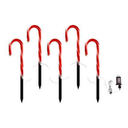 Set 5x decorațiuni LED de exterior pentru Crăciun LED/2W/230V IP44 roșii