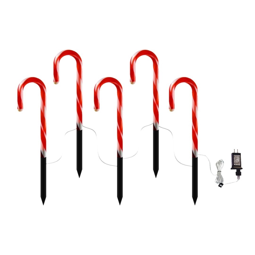 Set 5x decorațiuni LED de exterior pentru Crăciun LED/2W/230V IP44 roșii