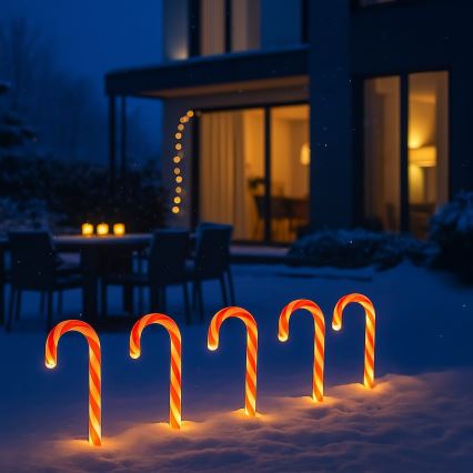 Set 5x decorațiuni LED de exterior pentru Crăciun LED/2W/230V IP44 roșii