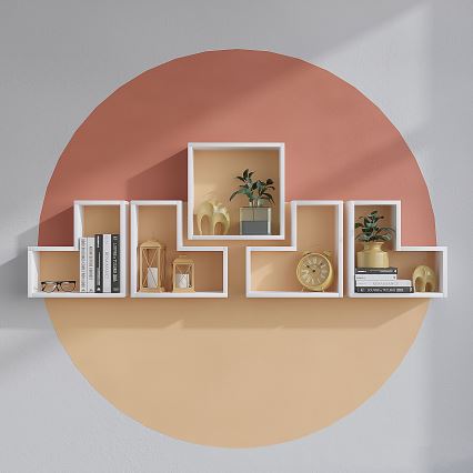 SET 5x etajeră de perete ELITRA albă