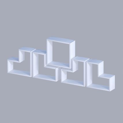 SET 5x etajeră de perete ELITRA albă