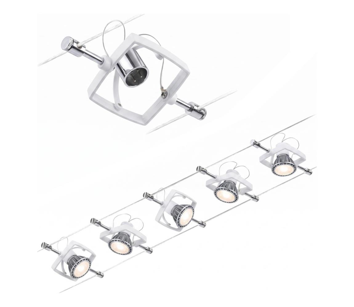 SET 5x lustră pe cablu GU53/10W MACLL 230V albă Paulmann 94134