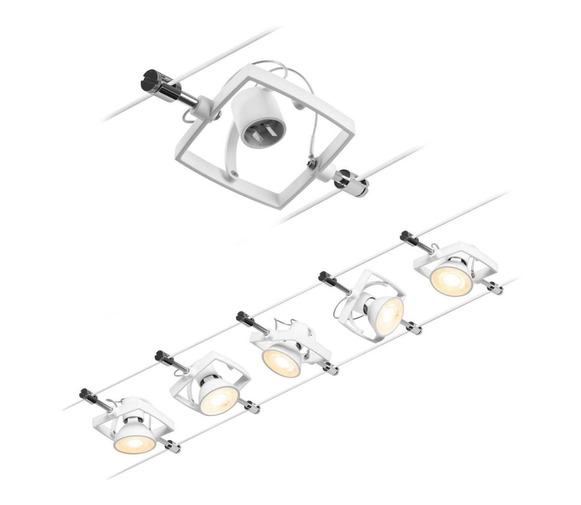 SET 5x lustră pe cablu Paulmann 94432 GU53/10W MAC 230V alb