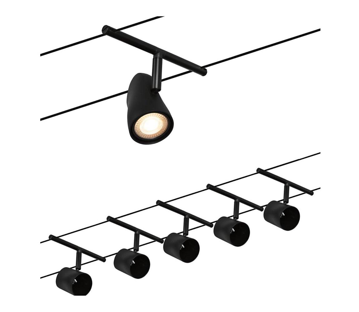 SET 5x lustră pe cablu Paulmann 94469 GU53/10W CUP 230V negru