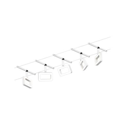 SET 5x lustră pe cablu Paulmann 94483 LED/4,8W FRAME 230V alb