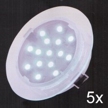 SET 5x plafonieră LED încastrată pentru baie ELESPOT 1xLED/0,7W/230V IP44 Fulgur 21073