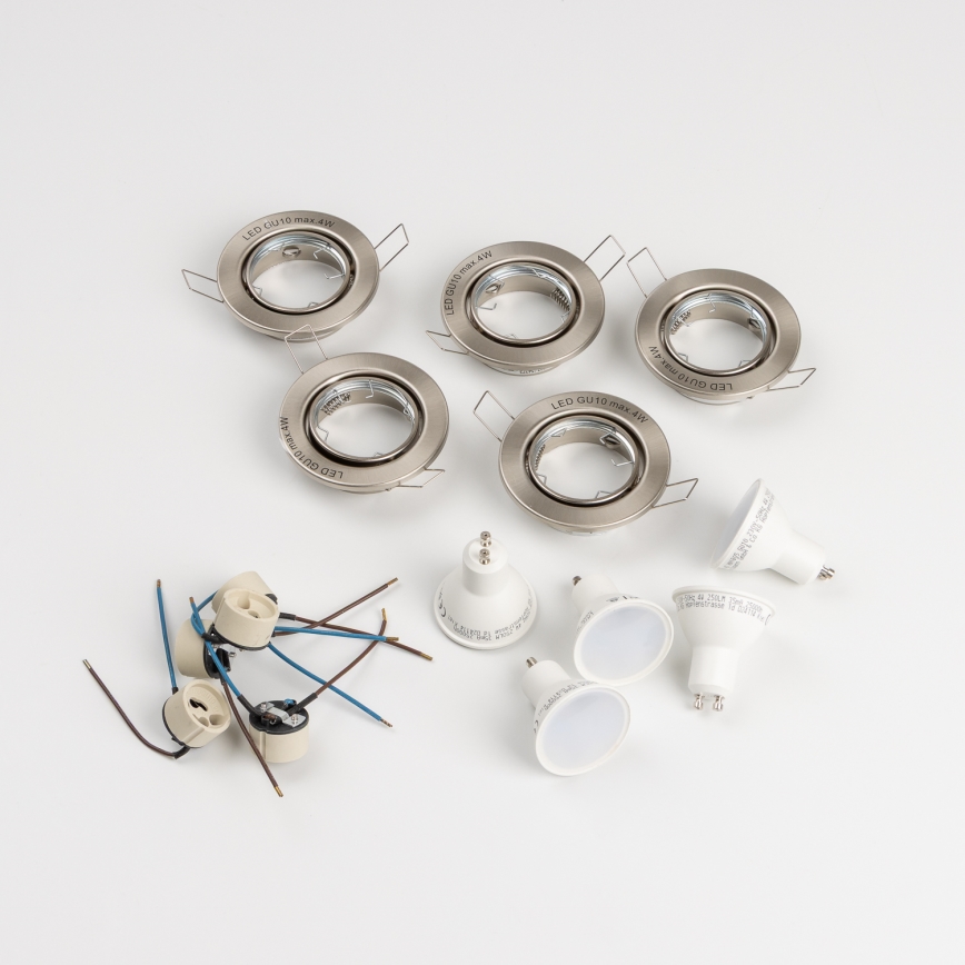 Set 5x spoturi încastrate pentru baie 1xGU10/4W/230V IP23 crom mat