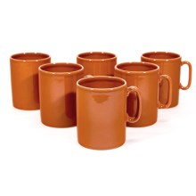 Set 6x cană ceramică Hubert portocalie